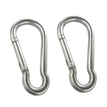 

5pcs 304 Stainless Steel Spring Snap Hook Quick Link Carabiner Clip M5 Heavy Duty