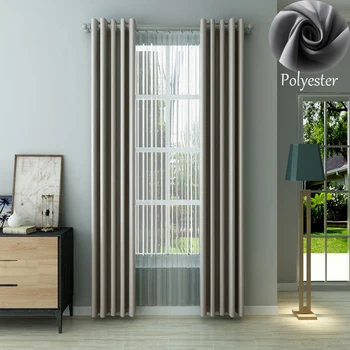 

Mordern Solid Color Blackout Curtain For Bedroom 100% Polyester Window Curtains For Living Room Soft Darkening Curtain
