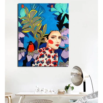 

Nordic Poster Girl Wall Art Canvas Posters And Prints Canvas Painting Decorative Picture For Office Living Room Home Decoration