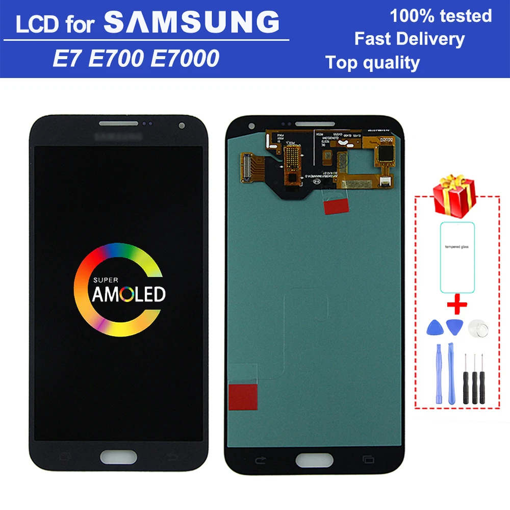 

5.5" Super AMOLED LCD monitor for Samsung Galaxy E7 E700 E7000 E700F LCD display touch screen Replacement digitizer assembly