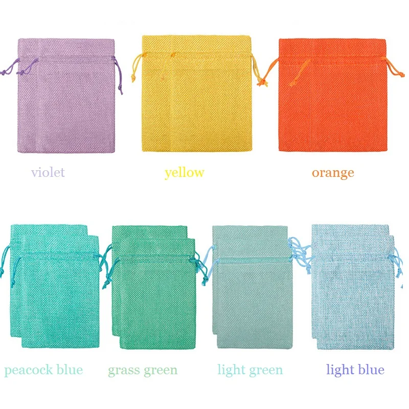 50pcs/Lot 13x18cm Burlap Drawstring Pouches Jute Gift Bags Jewelry Packaging Wedding Bags Birthday Supplies Can Custom Logo