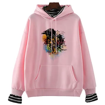 

Bird Skulls Aesthetic Sweatshirts Female Gothic Winter&spring Harajuku Streetwear Sweatshirt Women O-Neck Fashion Shirts