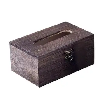 

Retro Wooden Tissue Box Toilet Paper Cover Napkin Holder Case Car Office Decoration Tissue Candy Storage Box Lucky Tray