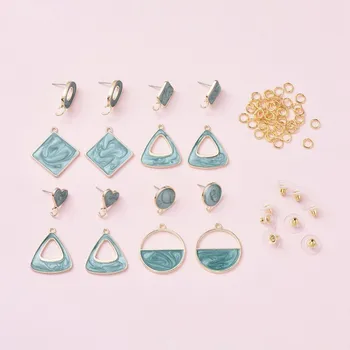 

pandahall DIY Earring Making Kit with Alloy Enamel Stud Earring Findings with Steel Pin Alloy Enamel Pendants Brass Ear Nut