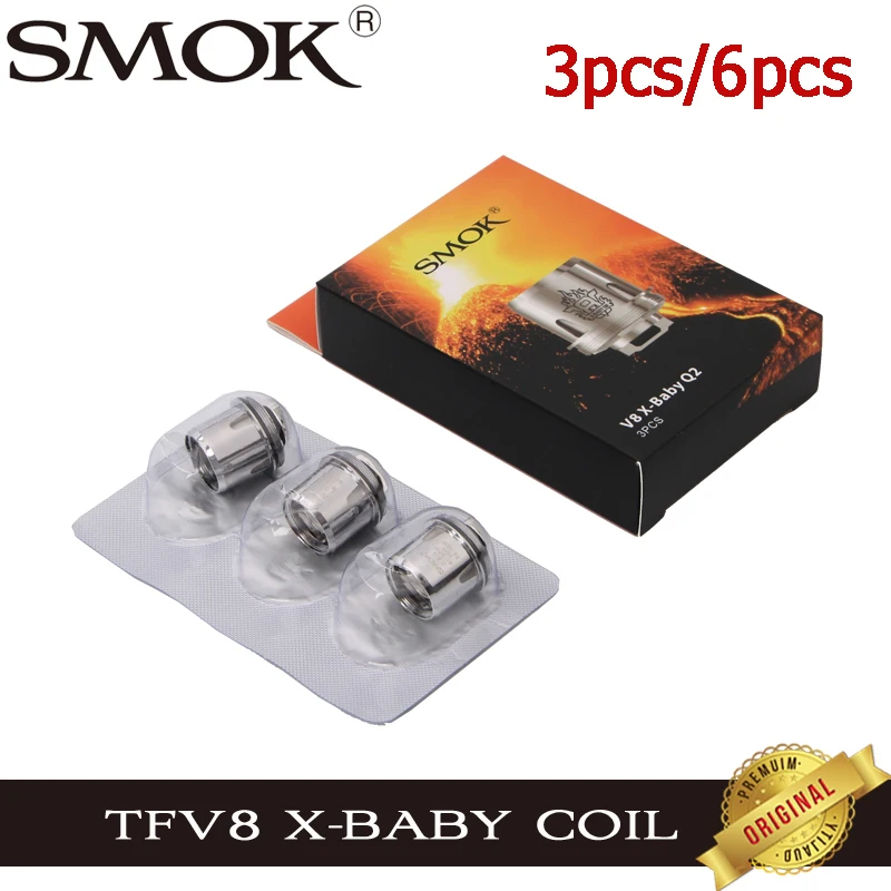 Smok TFV8 X-Baby катушка V8 T6 Sextuple M2 Q2 двойная X4 четырехголовая X RBA детская для