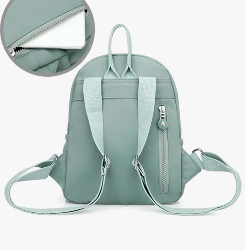 Hot Sale New Fashion High Quality Nylon Backpack Women's Casual Light Double Zipper Shoulder Bags School Bag Travel Bags 4