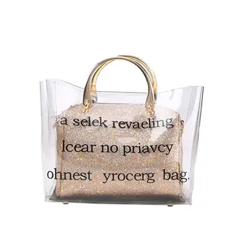 

Women's Bag Jelly Transparent Small Bag Sequined Net Red Mini Crossbody Fashion Versatile Leisure Trend Temperament H1