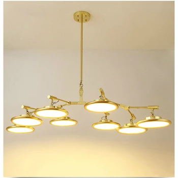 

Creative Postmodern LED Chandelier Lighting For Dining Living Room Home Deco Hanging Lamp Gold Aluminum Rotatable Chandeliers