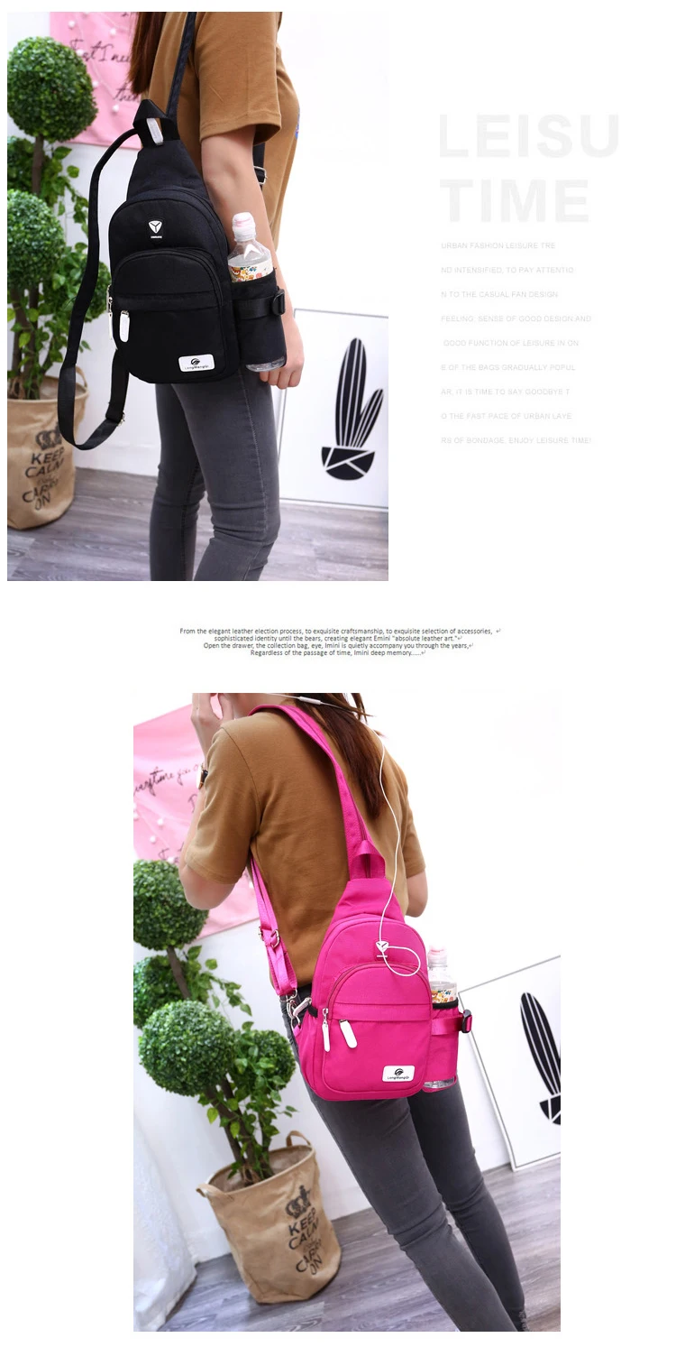 Crossbody Bags for Women Casual Nylon Chest Pack Korean Style Multifunctional Back Pack Travel Shoulder Bags Women's Handbags