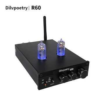 

Dilvpoetry-R60 6k4 tube amplifier 160W*2 RCA Bluetooth 5.0 supports APT-X PC-USB supports 24bit/192kHz DAC tube preamplifier