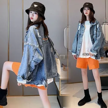 

Women's coat spring and autumn fashion women's denim jacket 2020 new letter large size women's denim jacket JK93