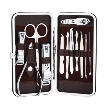 

12 Pcs/set Professional Nail Clipper Kit Nail Care Tweezer Tools Pedicure Knife Ear pick Set Scissor Set Manicure U6J8