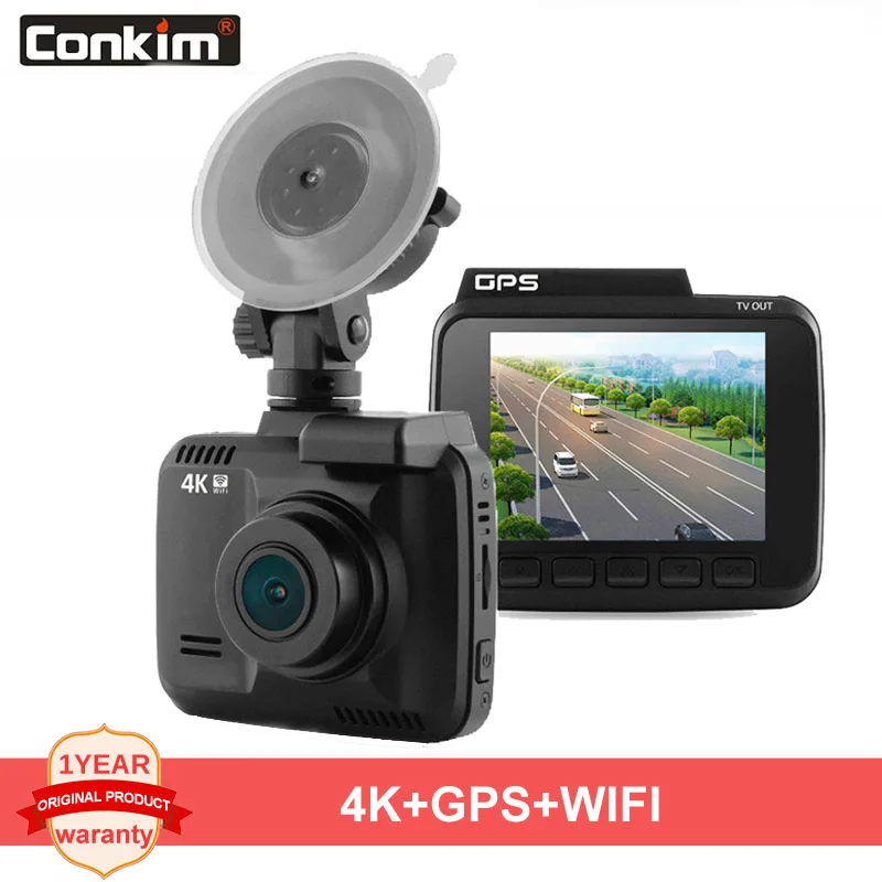 Conkim Dash Cam камера gps Wifi DVR автомобильная видеокамера 4K 2880x2160P ночное видение Novatek 96660 2," Автомобильный Регистратор черный ящик H40