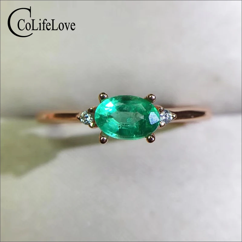 CoLife Jewelry 925 Silver Gemstone Ring for Engagement 4*6mm Real Natural Emerald Ring Genuine Silver Emerald Jewelry CoLife Jewelry 925 Silver Gemstone Ring for Engagement 4*6mm Real Natural Emerald Ring Genuine Silver Emerald Jewelry