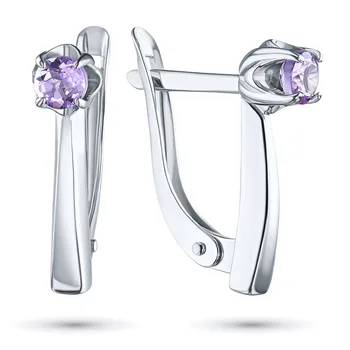 

Earrings made of silver with amethyst