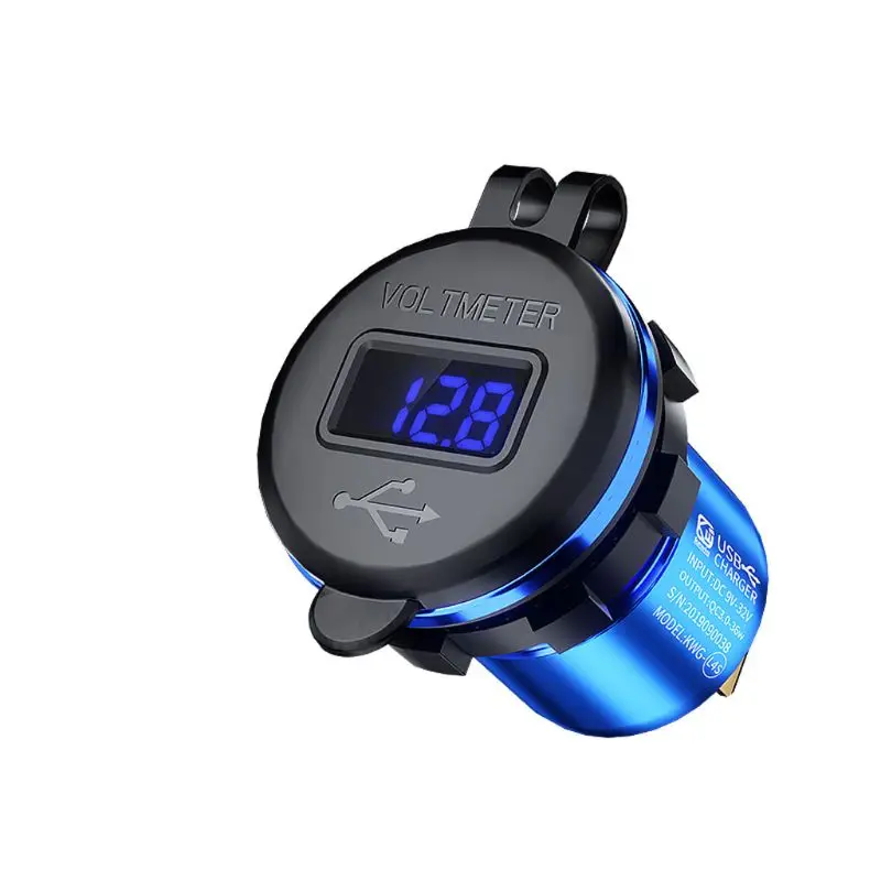 Водонепроницаемый двойной QC3.0 USB быстрое зарядное устройство розетка светодиодный вольтметр Для Автомобиля Морской