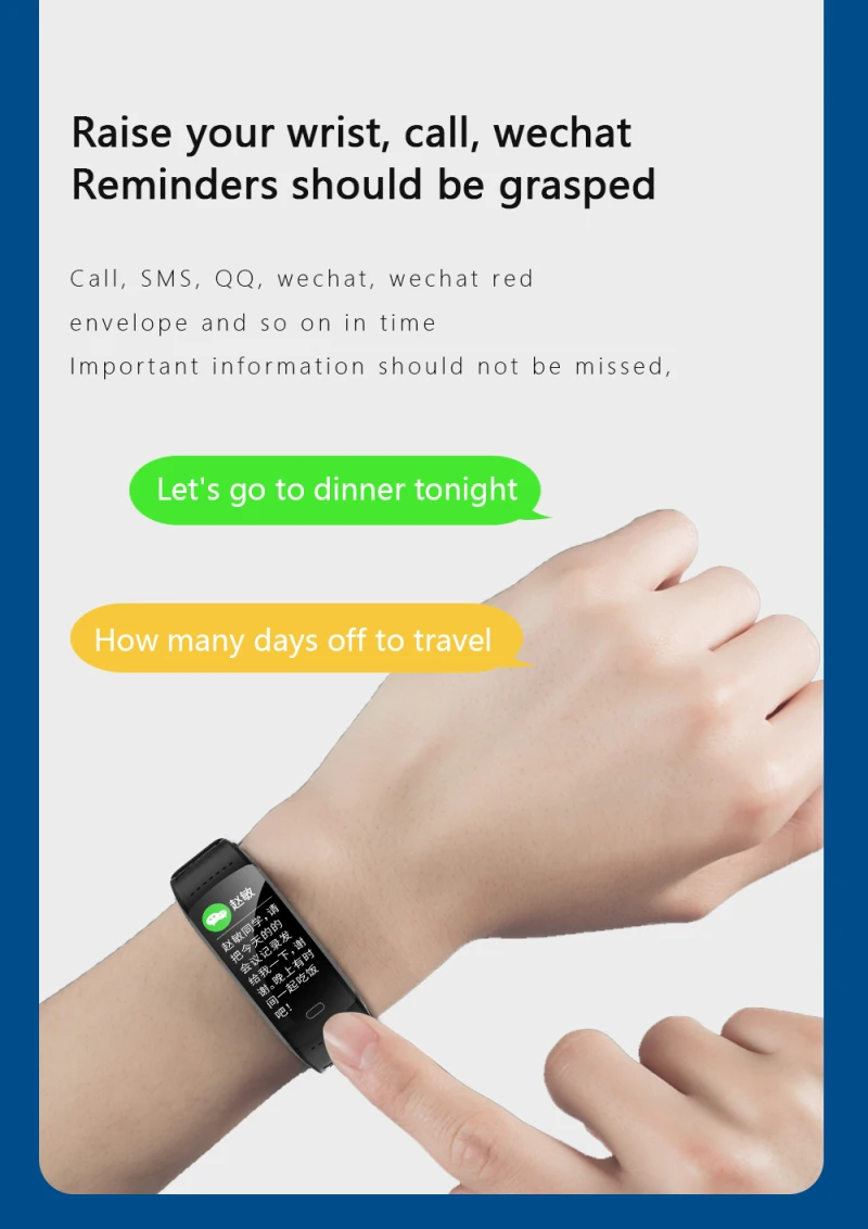 2022 Smart Watch Sport Band Fitness Bracelet Original Dutch Language Japanese Support Korean Hebrew Alarm Clock for Man Woman