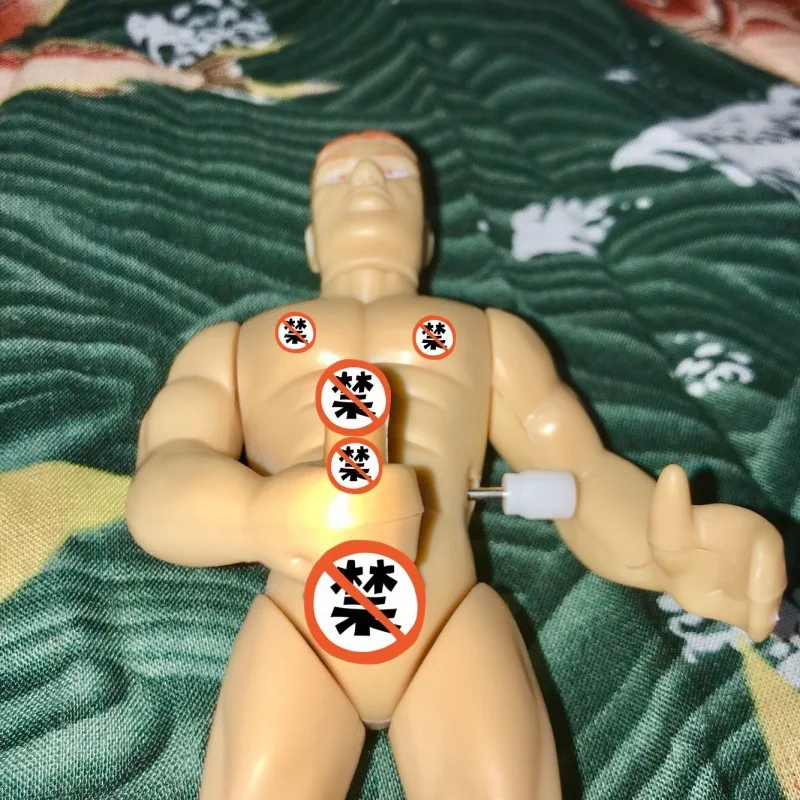 

April Fool's Day muscle man trickery toy spring up toy chain spoof toy