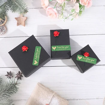 

Vintage Kraft Paper Jewelry Box Creative Ring Box Necklace Box Gift Packaging Box Customization Jewelry Display