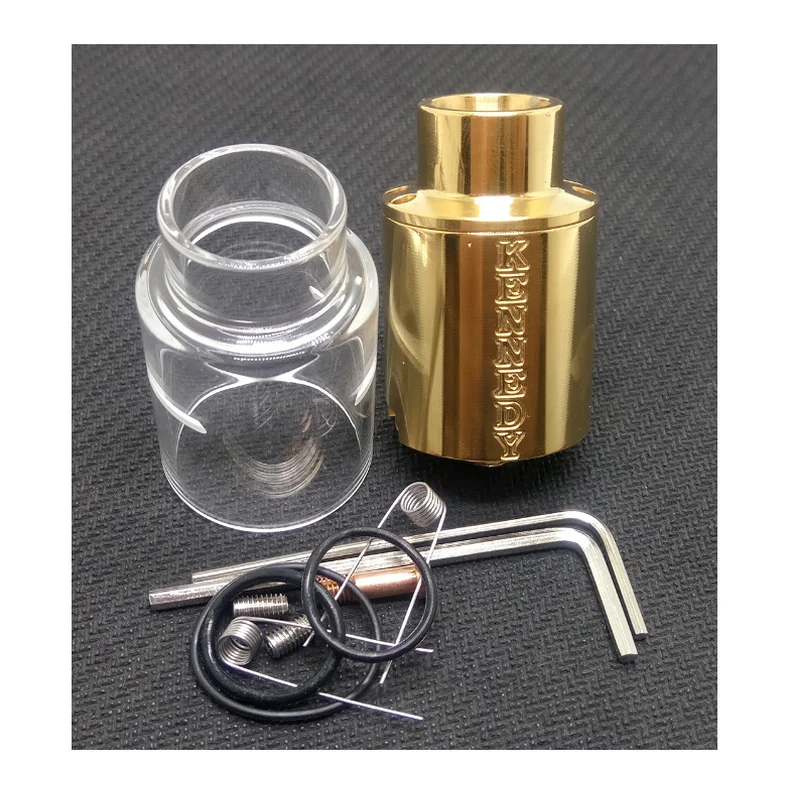 Clearance kennedy rda 24mm gold top airflow v5 atomizer with bottom feeder pin electronic cigarette | Электроника