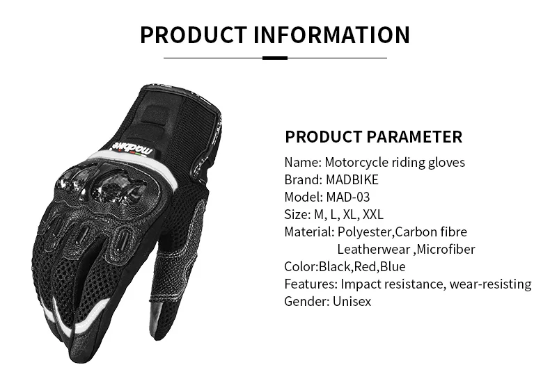 Motorcycle Gloves Leather Touch Screen Breathable Carbon Fiber Protective Gloves Guantes Moto Motocross Racing Gants Glove
