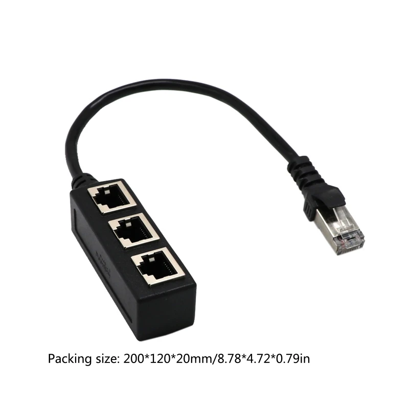 

RJ45 1 Male to 3 Female or Three Female Ethernet Splitter Socket Port LAN R2JB