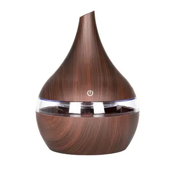 

5V USB Humidifier Luminous Humidifier Household Mini Humidifier Wood Grain Purifier 300ml Aromatherapy Machine