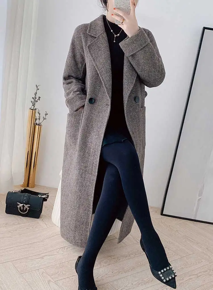 2020 Dark Gray Coat Elegant Korean Style OG0700