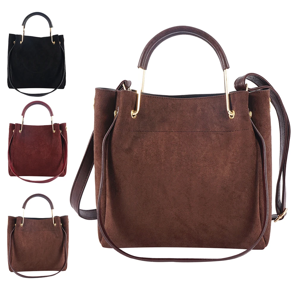 

Vintage Women's Tote Bags Luxury Suede Crossbody Bags Ladies Handbags and Purses Female Solid color Fashion Shoulder Bags