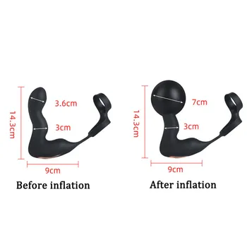 Wireless Remote Control Inflatable Anal Plug Male Prostate Massager Vibrator With Ring Vibrating Butt Plug Anal Sex Toys For Men 6