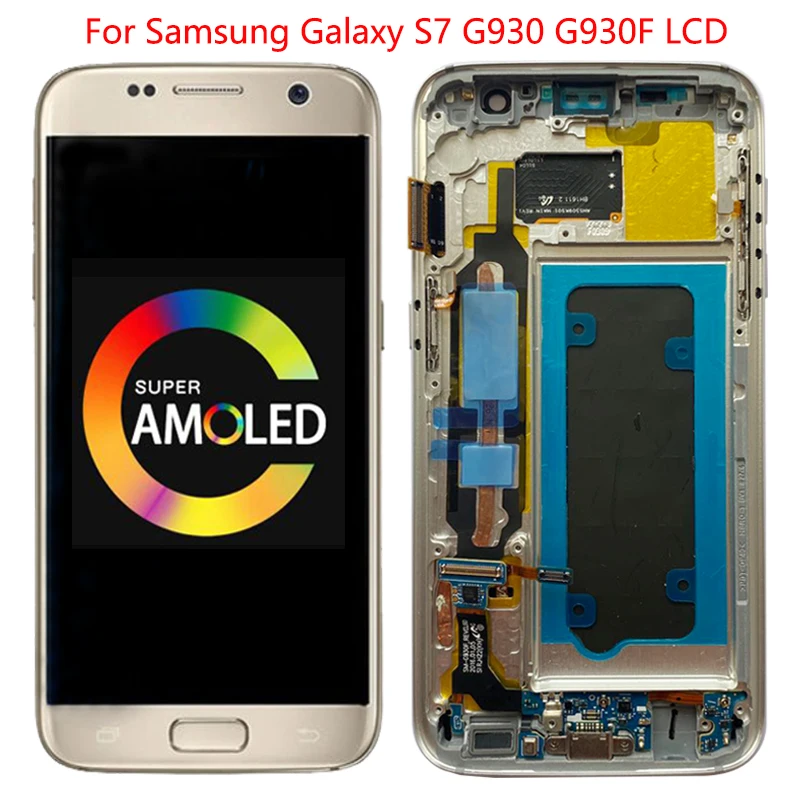 Оригинальный ЖК-дисплей 5 1 дюйма G930 для Samsung S7 сенсорный экран с рамкой дигитайзер