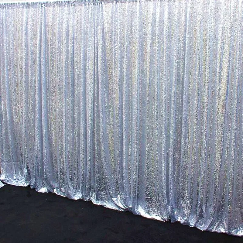

New Wedding Decoration Gold Silver Sequins Backdrop Stage Party Photo Booth Background Decor Sequin Curtains Drape Panels