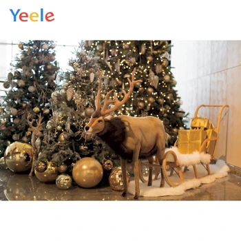 

Christmas Tree Elk Ball Carpet House decor Baby Birthday Backdrop Photography Custom Photographic Background For Photo Studio