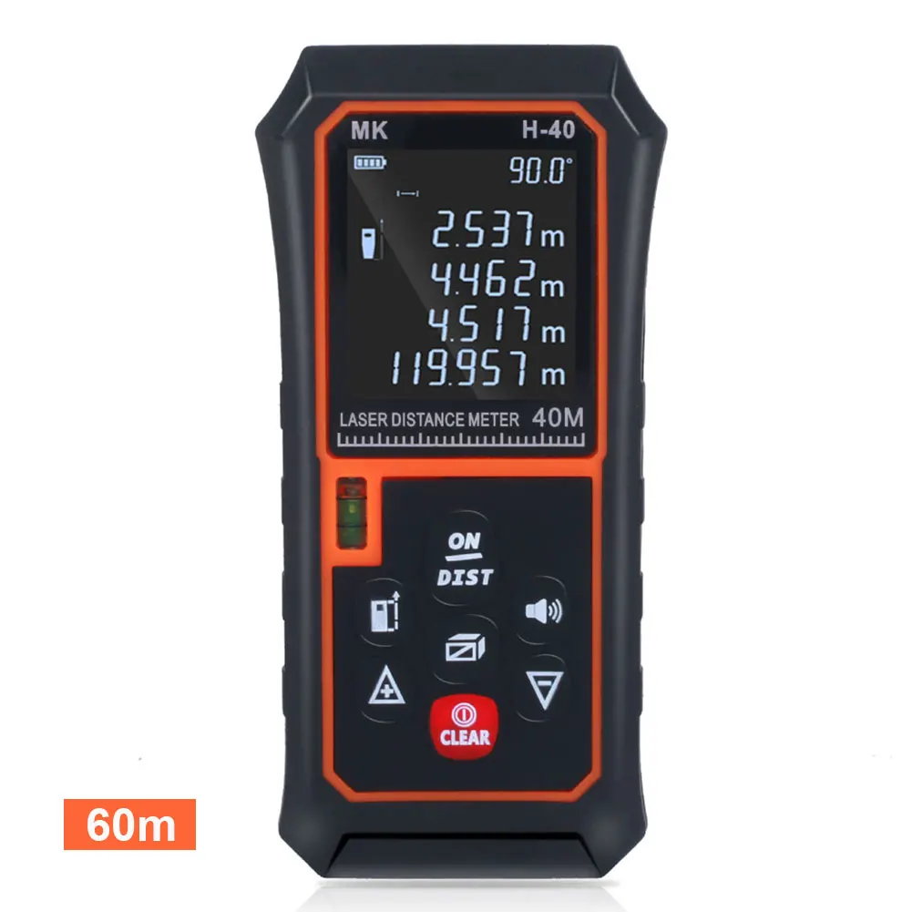 60m Номер семь батарея 60 м рассчитать строительные инструменты дальномер лазерный дальномер точный 40 м измерительный инструмент - Цвет: 60m