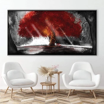 Colorful Tree Abstract Oil Paintings Printed on Canvas 2