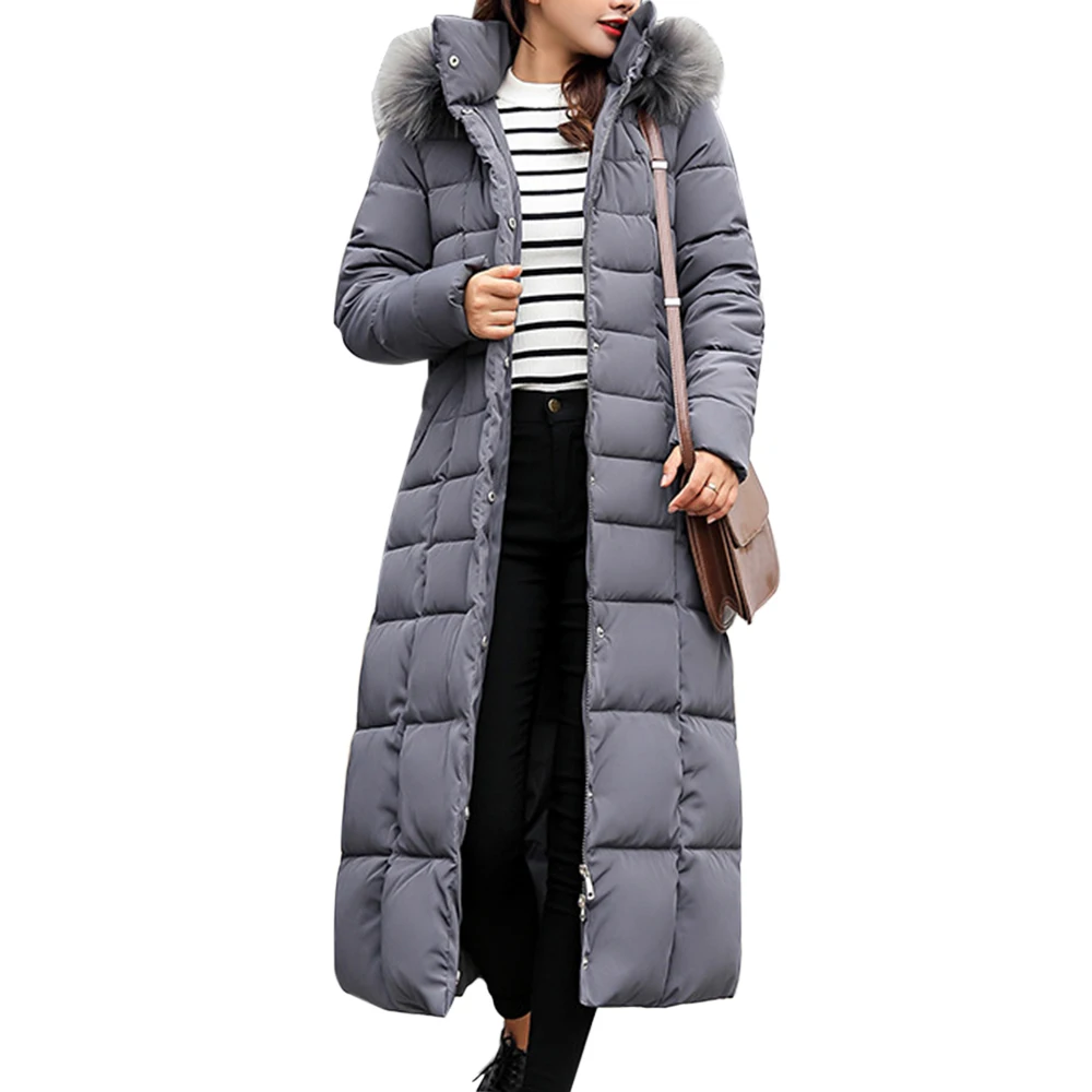WENYUJH стильное Трендовое Женское пальто, зимняя куртка с хлопковой подкладкой, теплое Макси-пальто, женское длинное пальто, парка, Женская куртка - Цвет: Gray