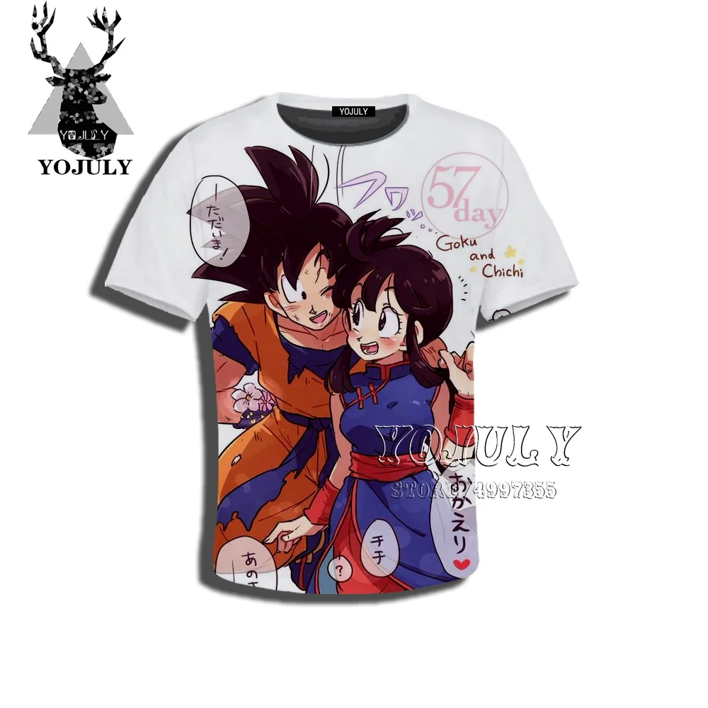 YOJULY Dragon Ball Z Ultra Instinct God Son Silhouette Goku chichi Super Saiyan Подростковая футболка для мальчиков и девочек с 3D принтом Лето A489 - Цвет: 12