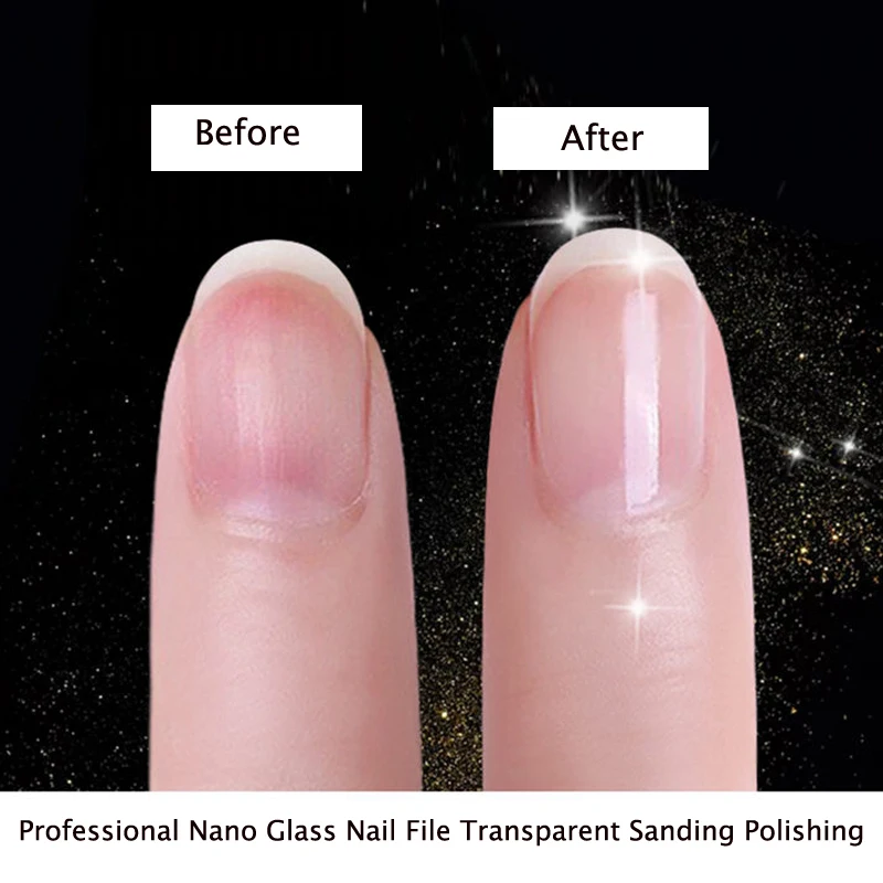 Набор нано пилочек для ногтей с чехлом, блестящий чехол для ухода за ногтями, Маникюрный Инструмент для ногтей, Гладкий полированный косеметологический лак для ногтей