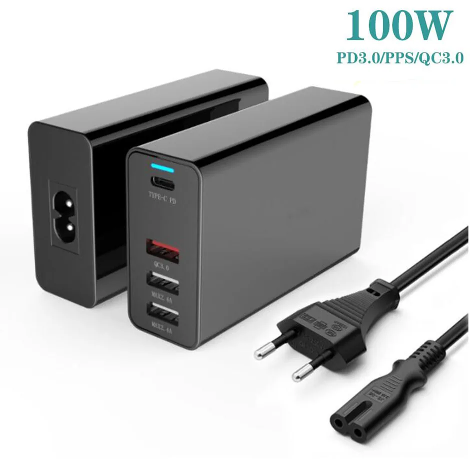 100W 4 Port USB C Power Adapter PD100W/87W/65W/45W/30W/18W Type C Fast