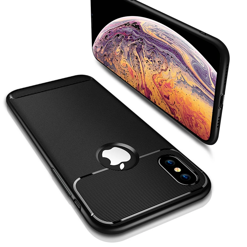 Силиконовый чехол из углеродного волокна для iPhone 7 8 6 6S Plus X XS MAX XR Ulta тонкий