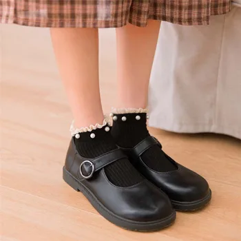 

Spring Summer Pure Color Cotton Fashion Cute Socks Women New Product Pearl Solid Color Breathable Ankle Socks Calcetines Mujer