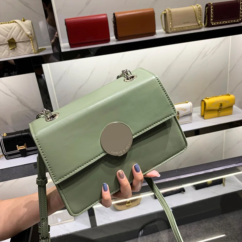 

Small C Celebrity Style WOMEN'S Bag 2019 Autumn New Arrival Simple Versatile Shoulder Cross-body Lock Square Sling Bag High Grad