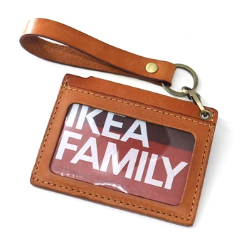 

Document Package Genuine Leather Vegetable Tanning First Layer Leather Card Sleeve Keychain Access Control Wallet Card Clamp