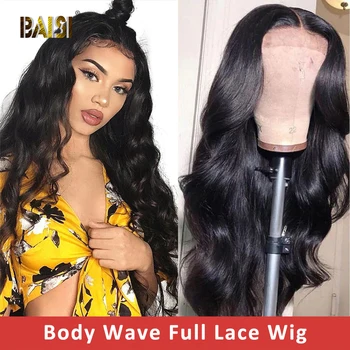 

BAISI Full Lace Wig Indian Body Wave Lace Front Human Hair Wigs With Pre-Plucked Hairline Human Hair Wigs For Women