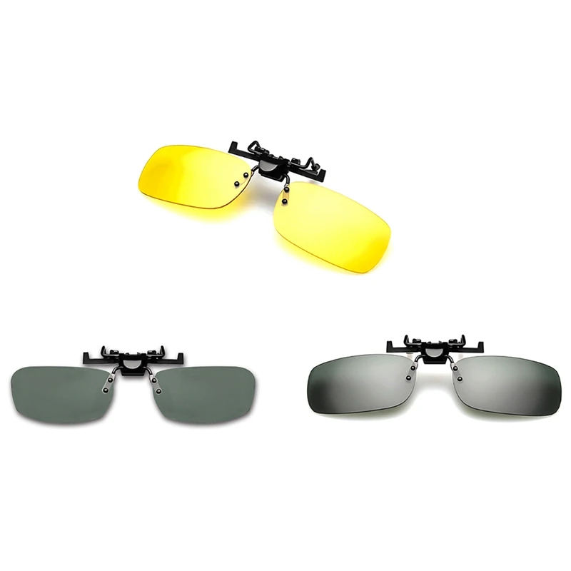 

Sunglasses Clip Drive Goggles Sun Yellow Night Vision Glasses Night Resin Lens Driving Eyeglasses