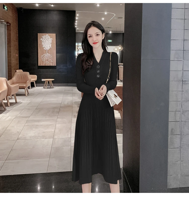 Korean, платье-свитер, вязаное платье модные женские вязаные платья, элегантные женские плиссированные свитера с высокой талией, платье осень, трикотажное платье зимние женские платья в винтажном стиле платье женское