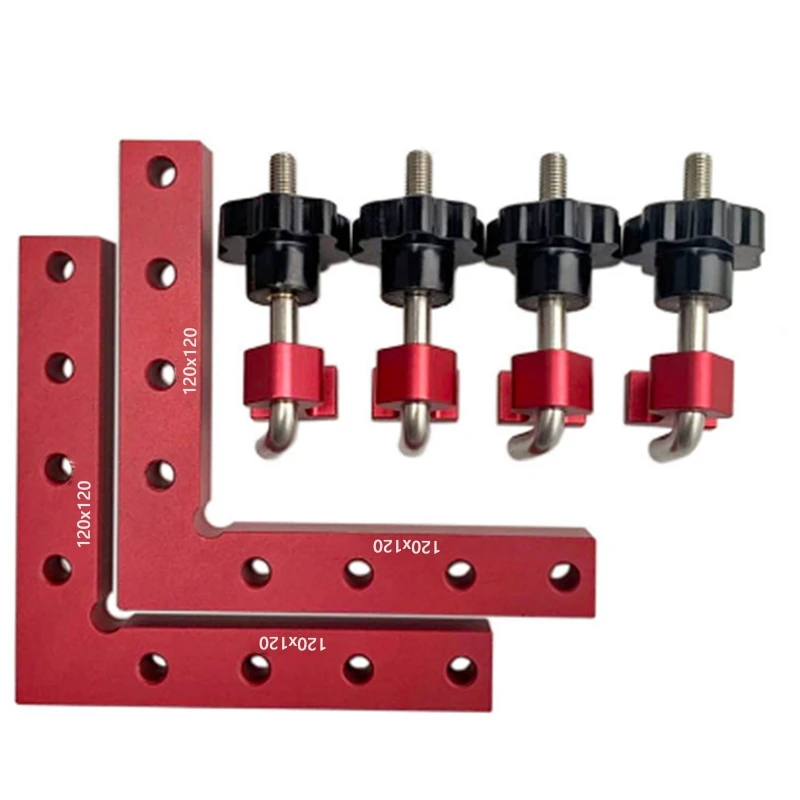 

6Pcs/Set 120x120Mm Square Ruler L Block Ruler 90 Degree Right Angle Positioning Panel Fixing Clip Woodworking Carpenter Tools