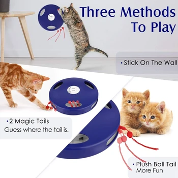 

Electric Cat Toy Tail Spin Rat, 5 Action Modes Auto Manual Rat Sound Interactive Hunt Chasing Robotic Cat Mouse Tail Toy, Floor