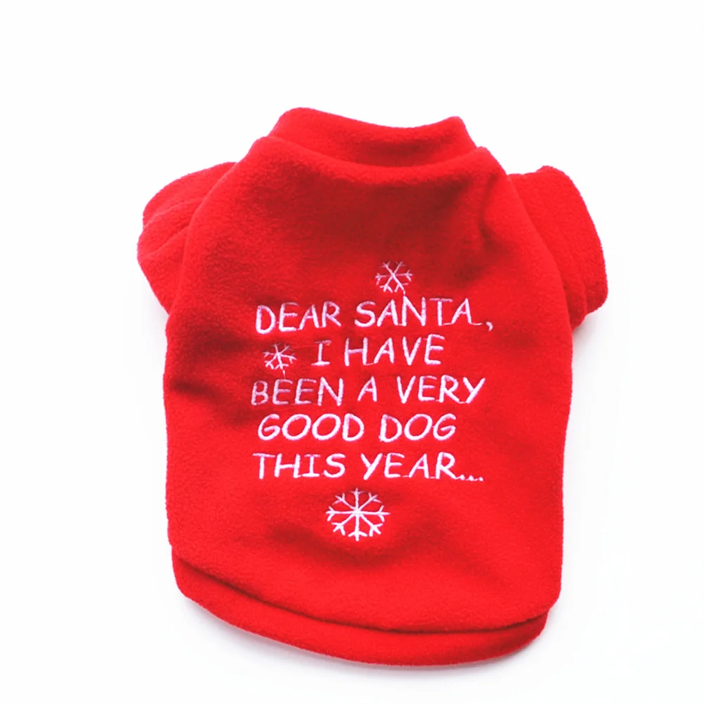 Pet Clothing Winter New Warm Fleece Embroidered Christmas Sweater Coat Jacket Chihuahua Schnauzer Puppy Dog Clothes