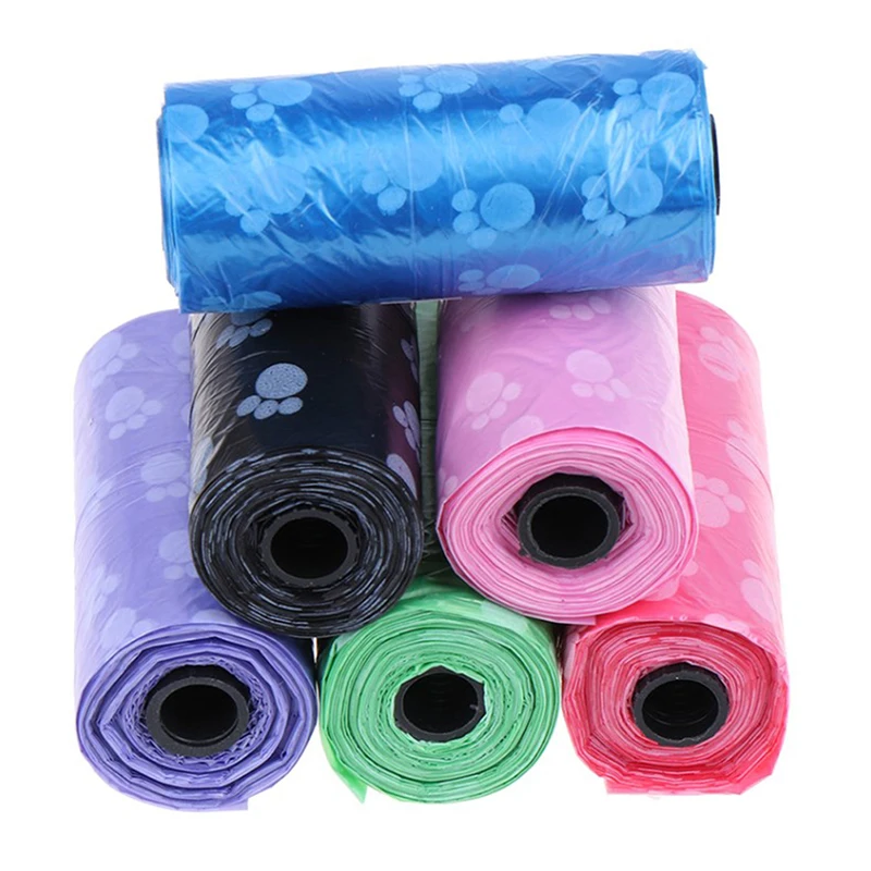 Bolsas de basura degradables para residuos de mascotas, 1 rollo de 7cm x 5cm, recarga de basura para perros y gatos, limpieza del hogar al aire libre
